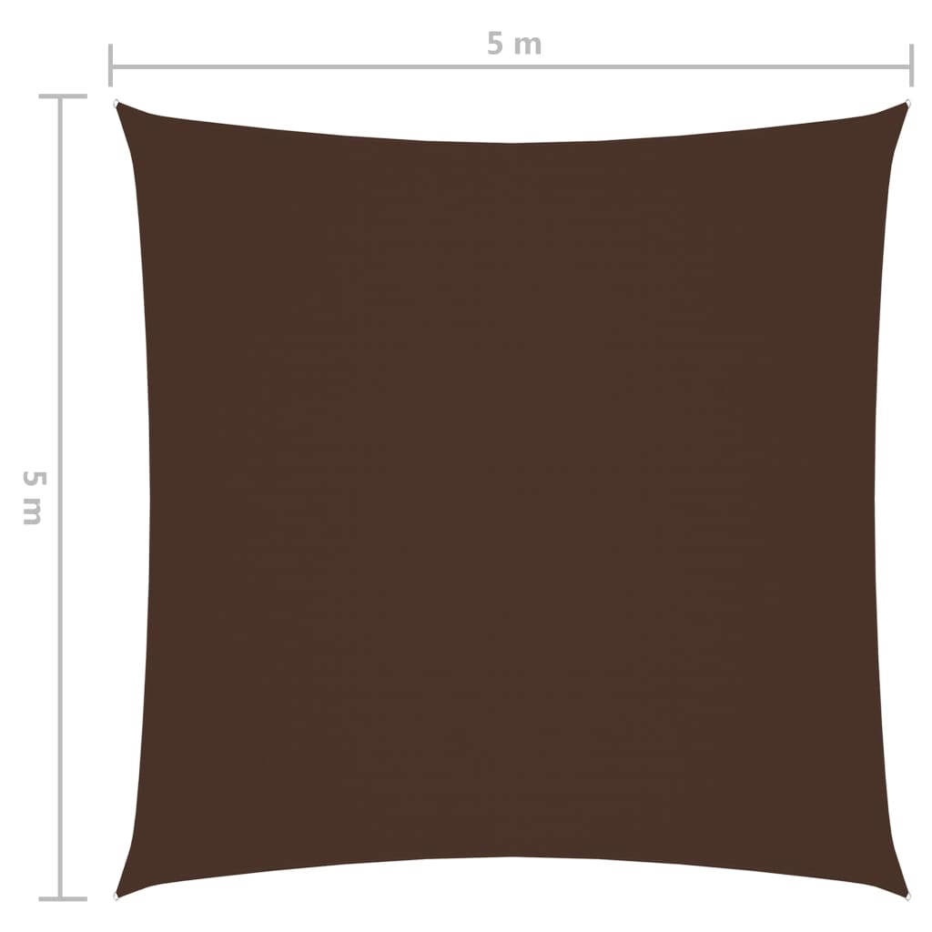 vidaXL Zonnescherm vierkant 5x5 m oxford stof bruin