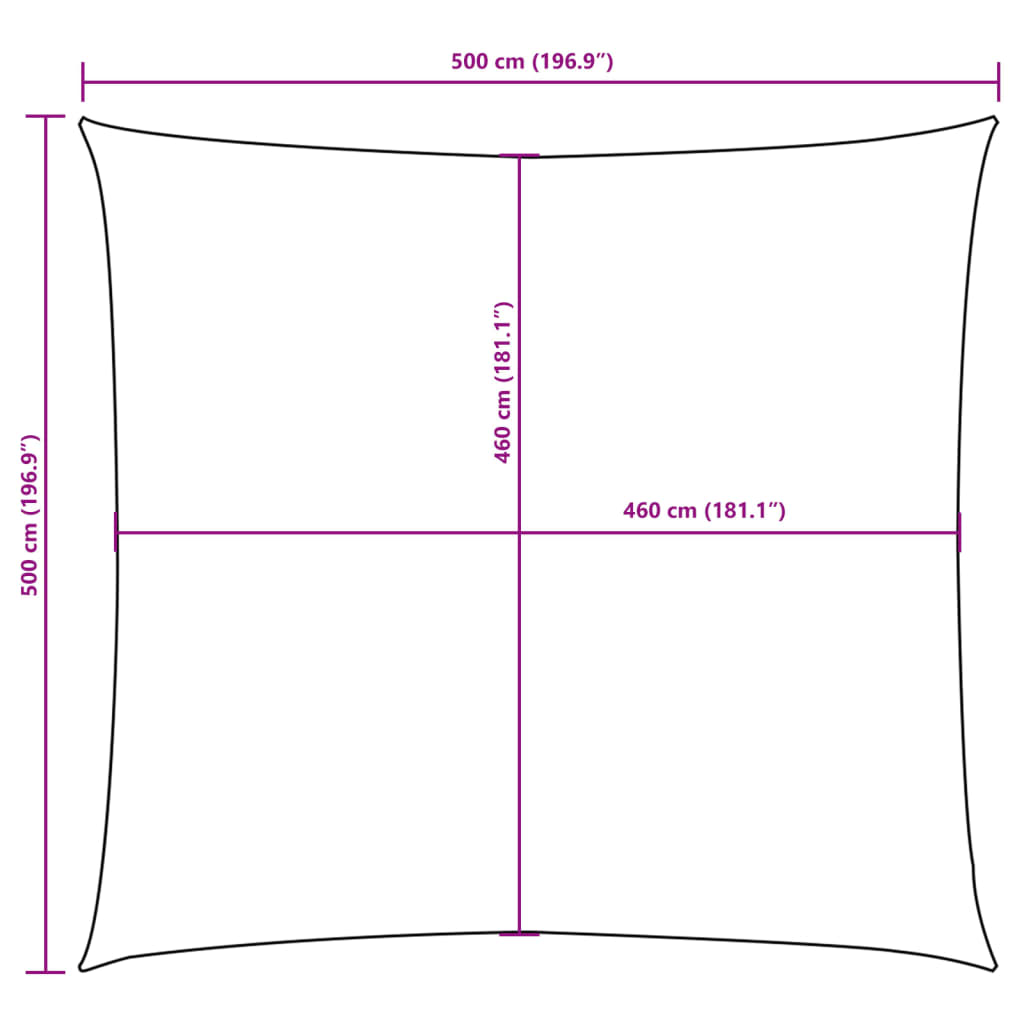 vidaXL Zonnescherm vierkant 5x5 m oxford stof bruin