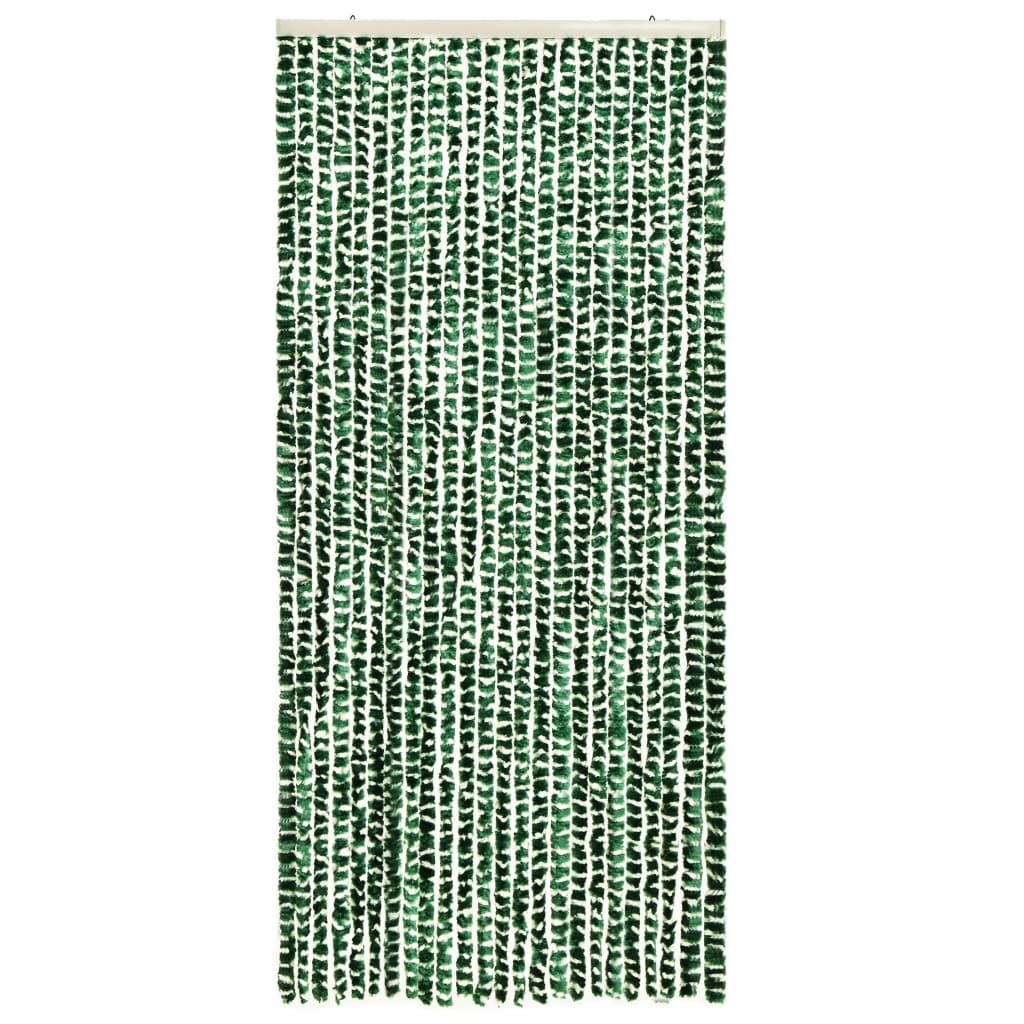 vidaXL Vliegengordijn 90x220 cm chenille groen en wit