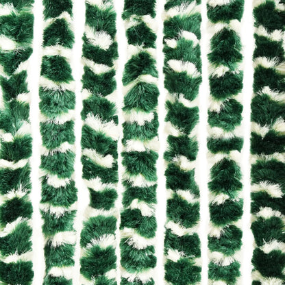 vidaXL Vliegengordijn 90x220 cm chenille groen en wit