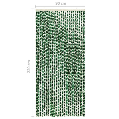 vidaXL Vliegengordijn 90x220 cm chenille groen en wit