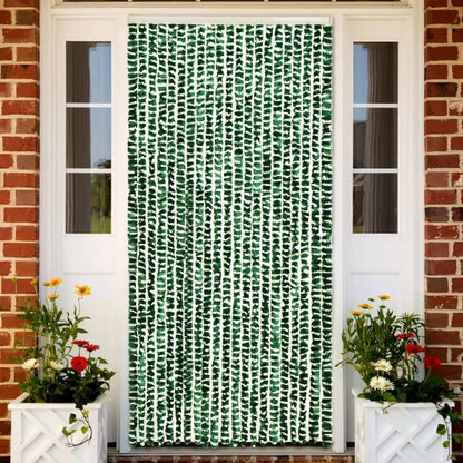 vidaXL Vliegengordijn 90x220 cm chenille groen en wit