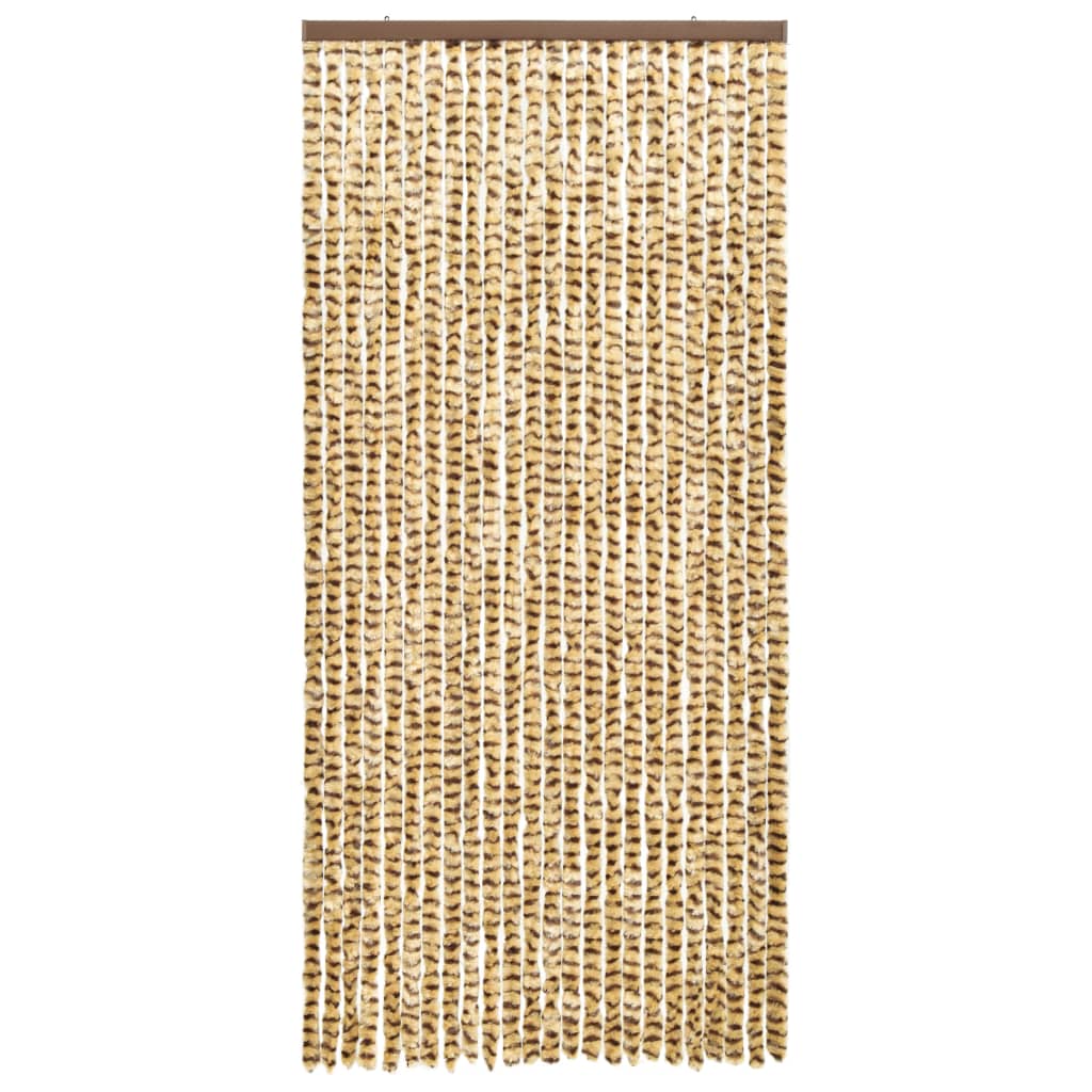 vidaXL Vliegengordijn 100x220 cm chenille beige en bruin