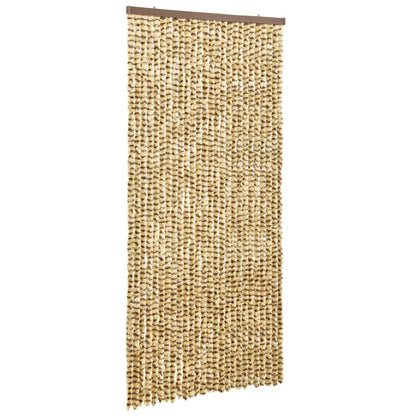 vidaXL Vliegengordijn 100x220 cm chenille beige en bruin