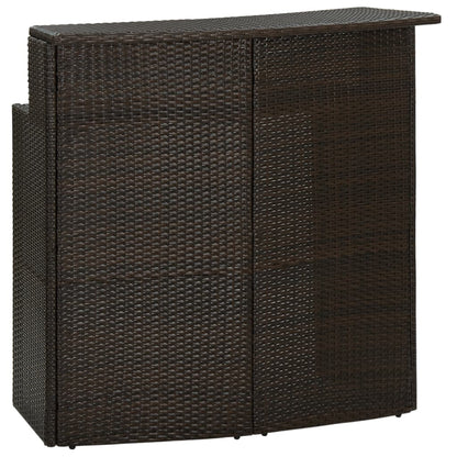 vidaXL Tuinbartafel 120x55x110 cm poly rattan bruin