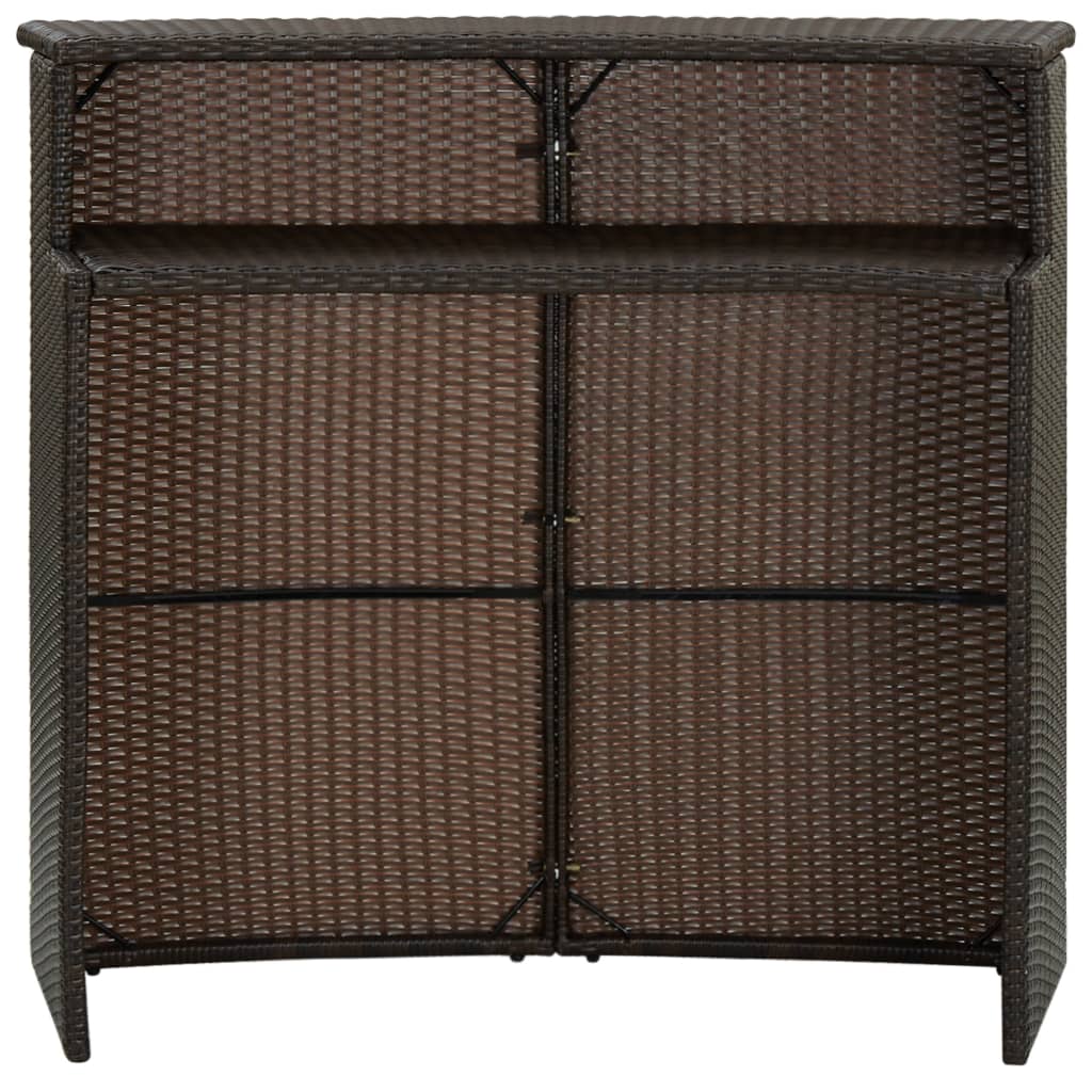 vidaXL Tuinbartafel 120x55x110 cm poly rattan bruin