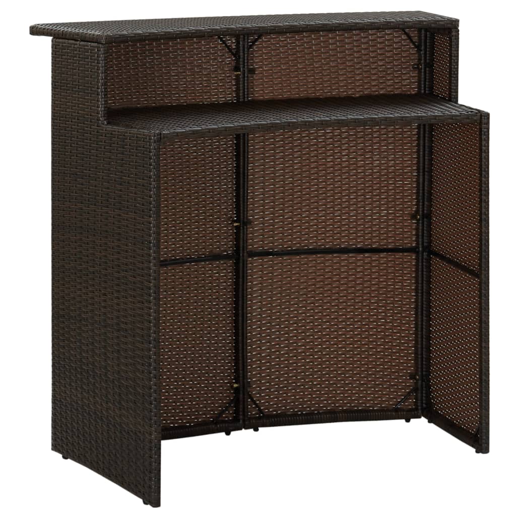 vidaXL Tuinbartafel 120x55x110 cm poly rattan bruin