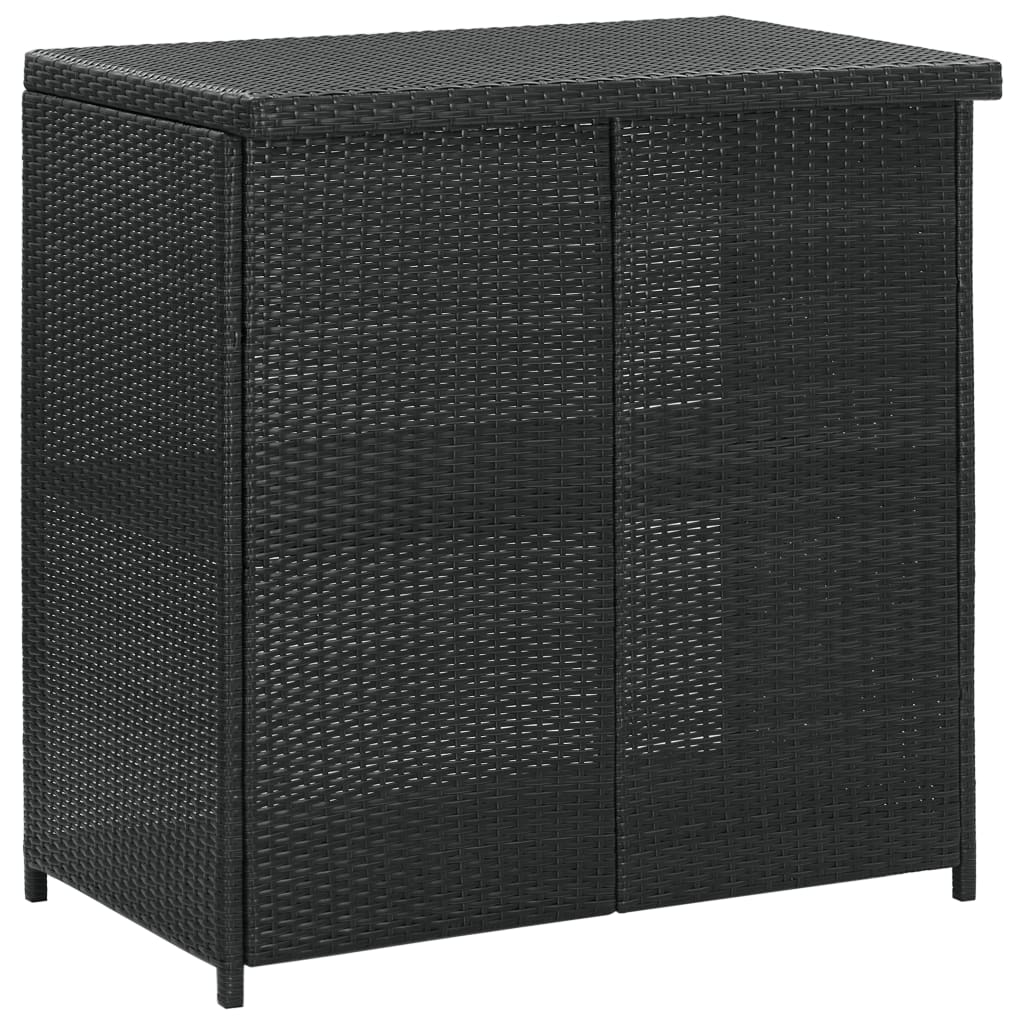 vidaXL 3-delige Barset poly rattan zwart