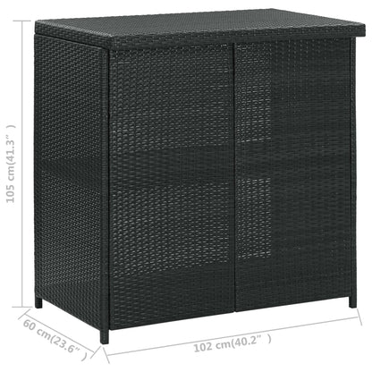 vidaXL 3-delige Barset poly rattan zwart