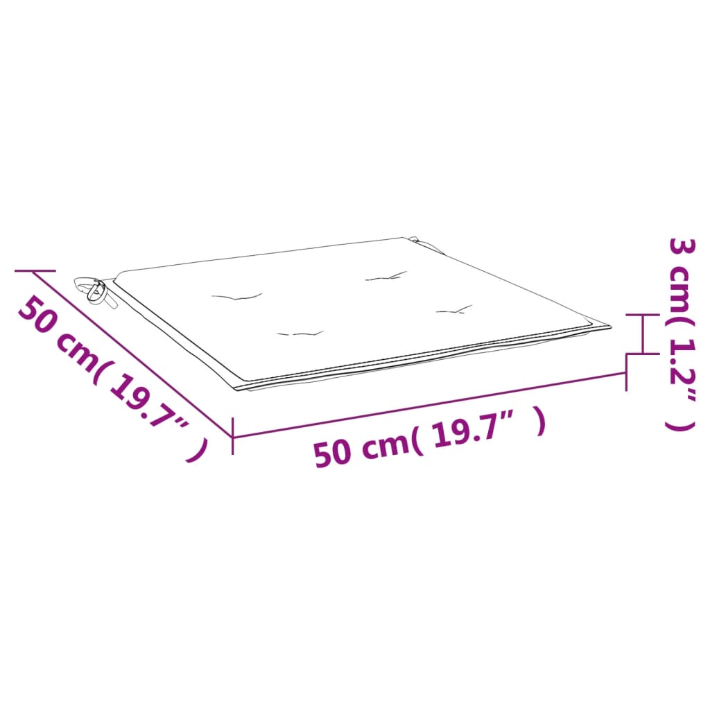 vidaXL Tuinstoelkussens 2 st 50x50x3 cm oxford stof wijnrood