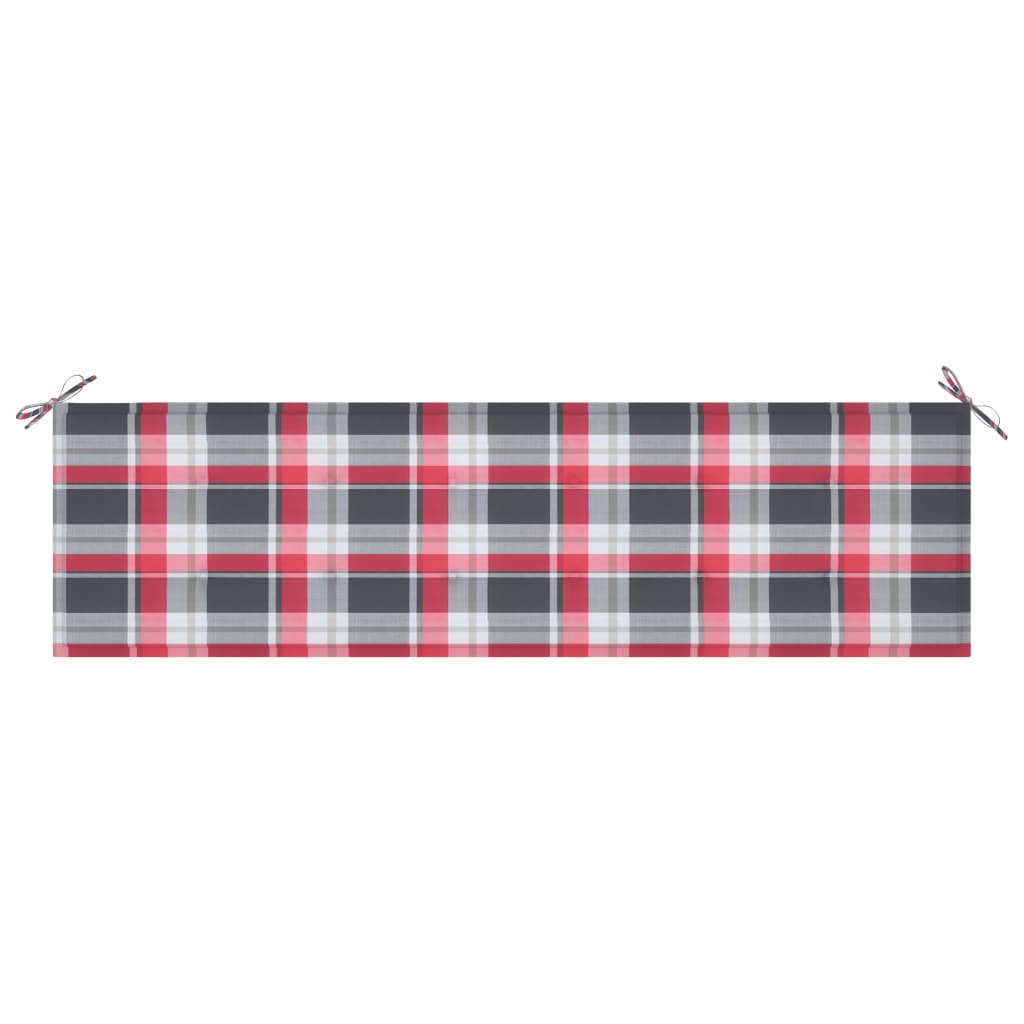 vidaXL Tuinbankkussen 180x50x3 cm oxford stof ruitpatroon rood