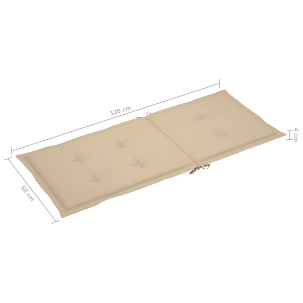 vidaXL Tuinstoelkussens hoge 6 st hoge rug 120x50x3 cm stof beige