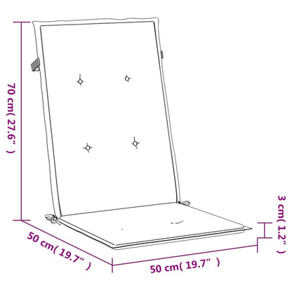 vidaXL Tuinstoelkussens 6 st 120x50x3 cm stof ruitpatroon grijs