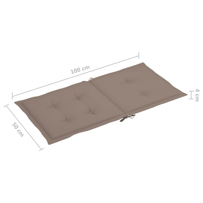 vidaXL Tuinstoelkussens 6 st 100x50x3 cm oxford stof taupe