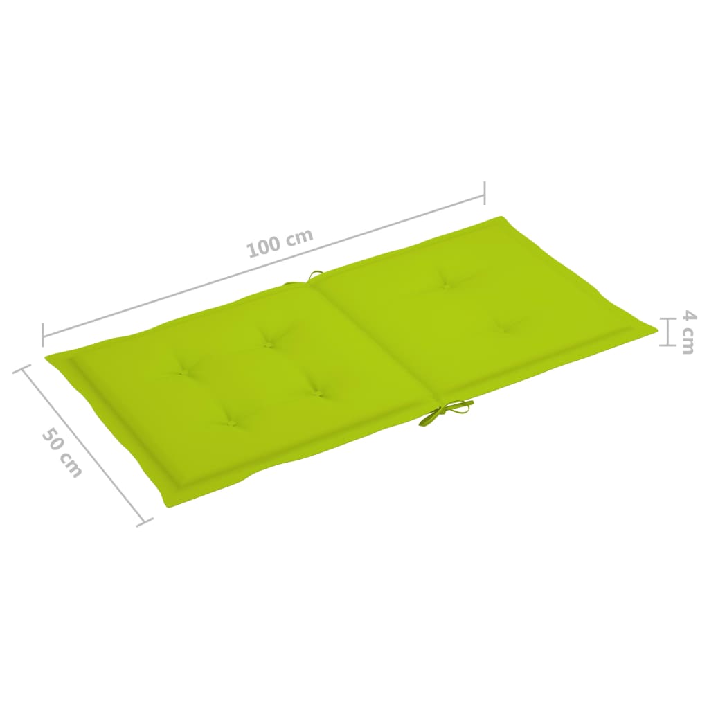 vidaXL Tuinstoelkussens 4 st 100x50x3 cm oxford stof heldergroen