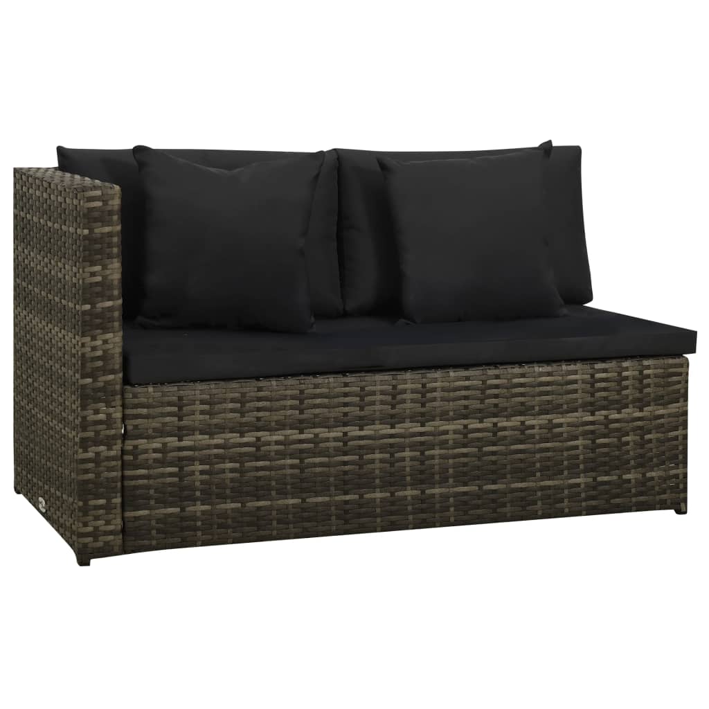 vidaXL 8-delige Loungeset met kussens poly rattan grijs