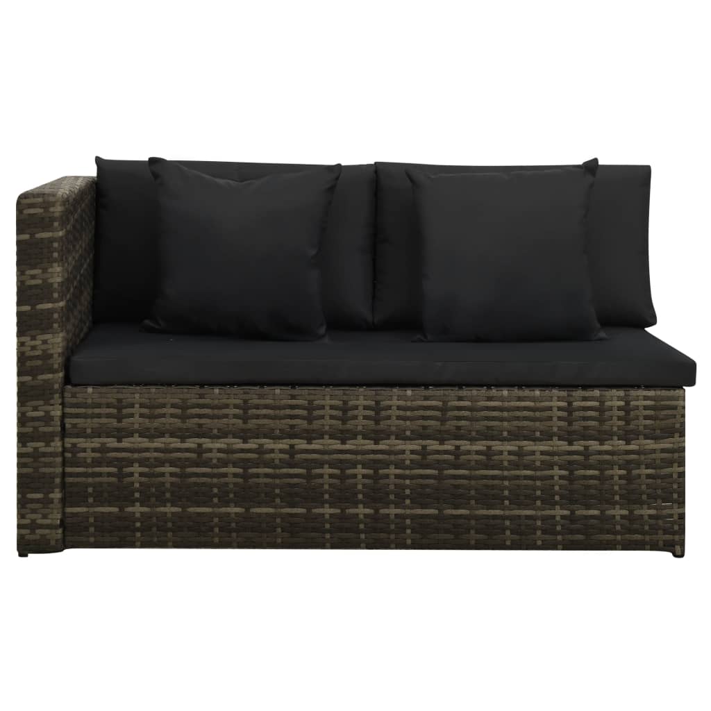 vidaXL 8-delige Loungeset met kussens poly rattan grijs