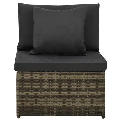 vidaXL 8-delige Loungeset met kussens poly rattan grijs