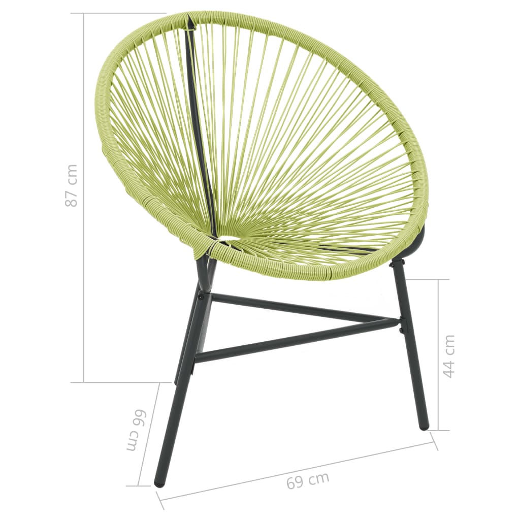 vidaXL Tuinstoel Acapulco poly rattan groen