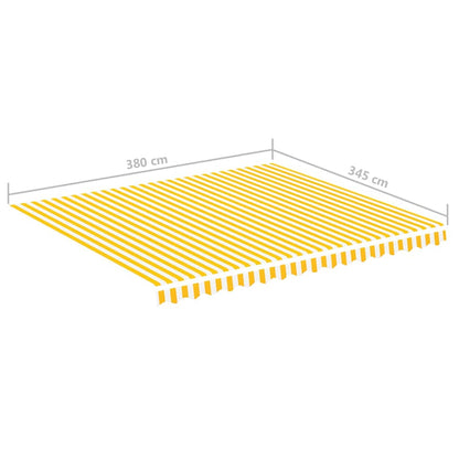 vidaXL Vervangingsdoek voor luifel 4x3,5 m geel en wit