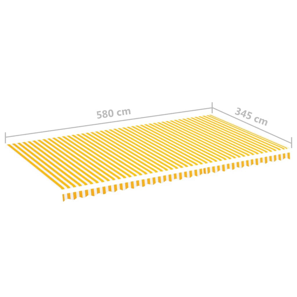 vidaXL Vervangingsdoek voor luifel 6x3,5 m geel en wit