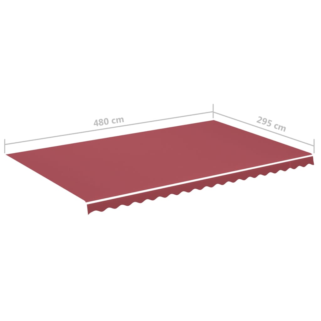 vidaXL Vervangingsdoek voor luifel 5x3 m bordeauxrood