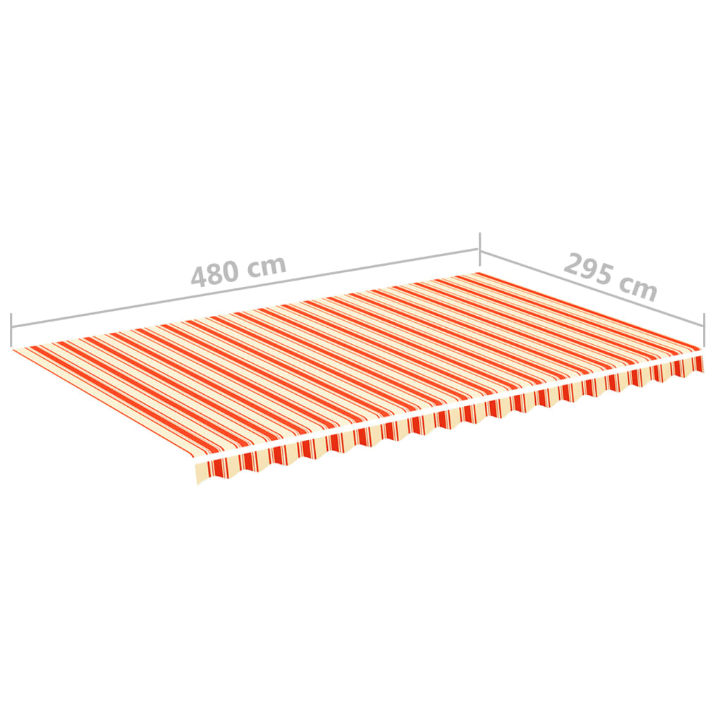 vidaXL Vervangingsdoek voor luifel 5x3 m geel en oranje