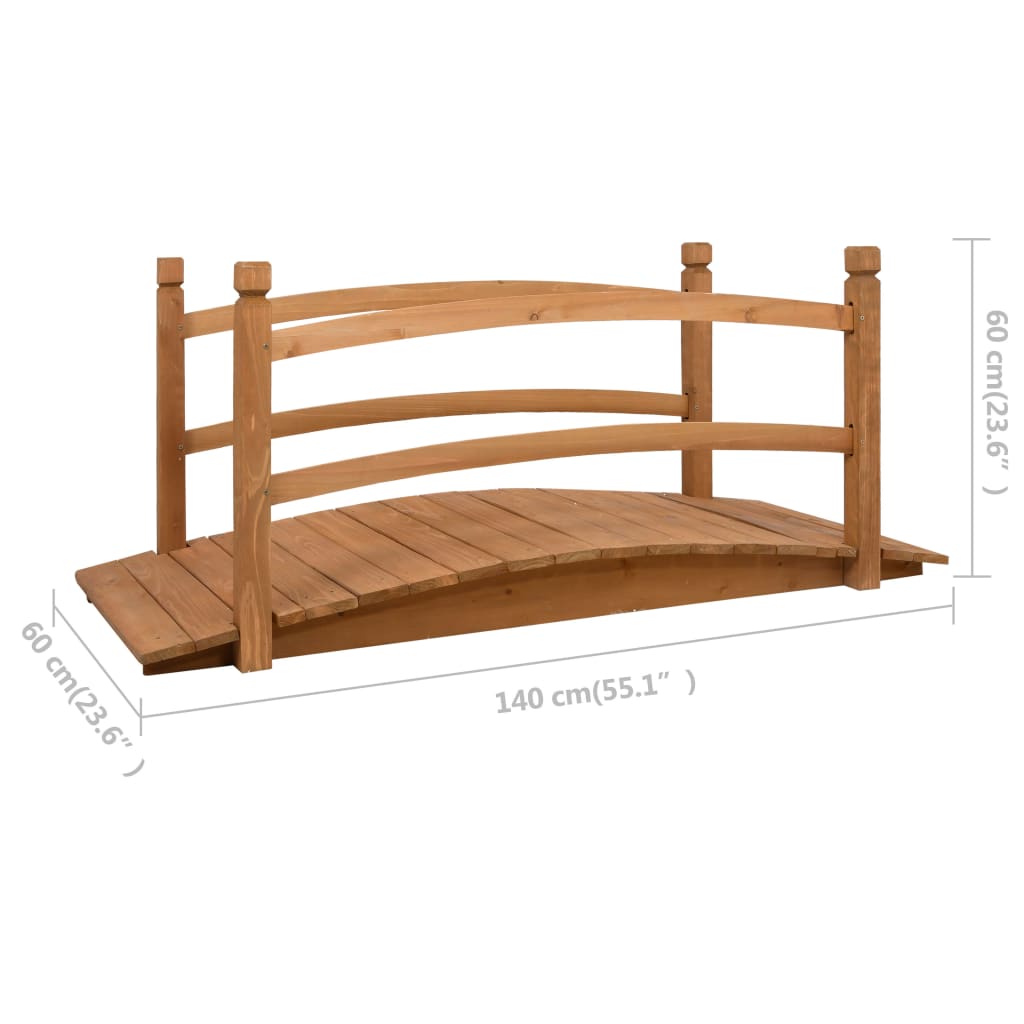 vidaXL Tuinbrug 140x60x60 cm massief vurenhout