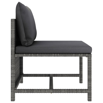 vidaXL 5-delige Loungeset met kussens poly rattan grijs