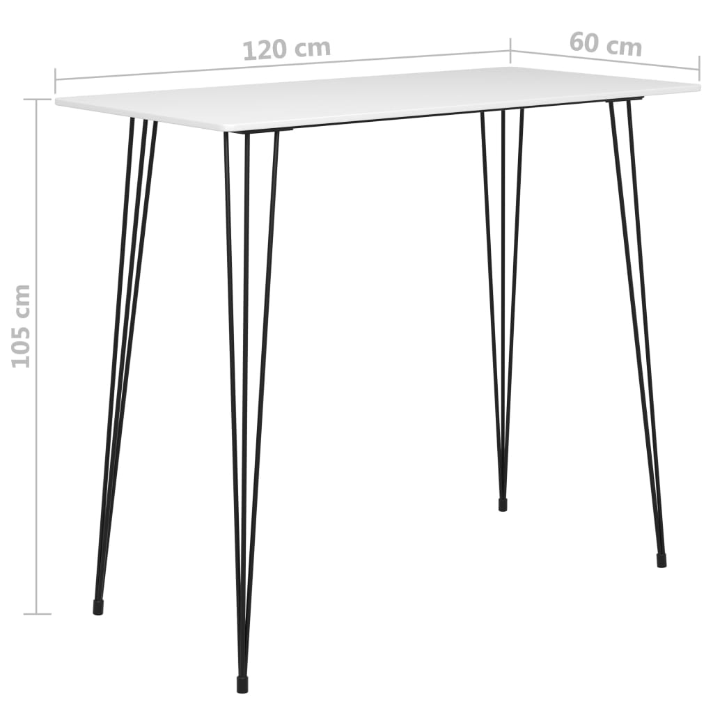 vidaXL 5-delige Barset wit en zwart