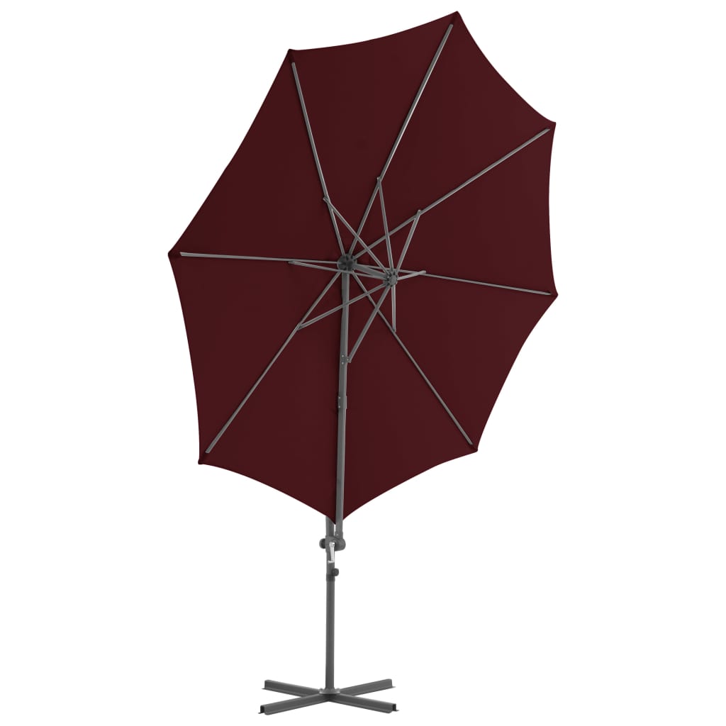 vidaXL Zweefparasol met stalen paal 300 cm bordeauxrood