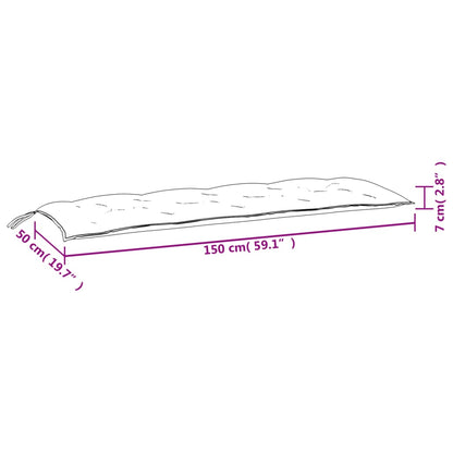 vidaXL Tuinbankkussen 150x50x7 cm oxford stof crèmewit