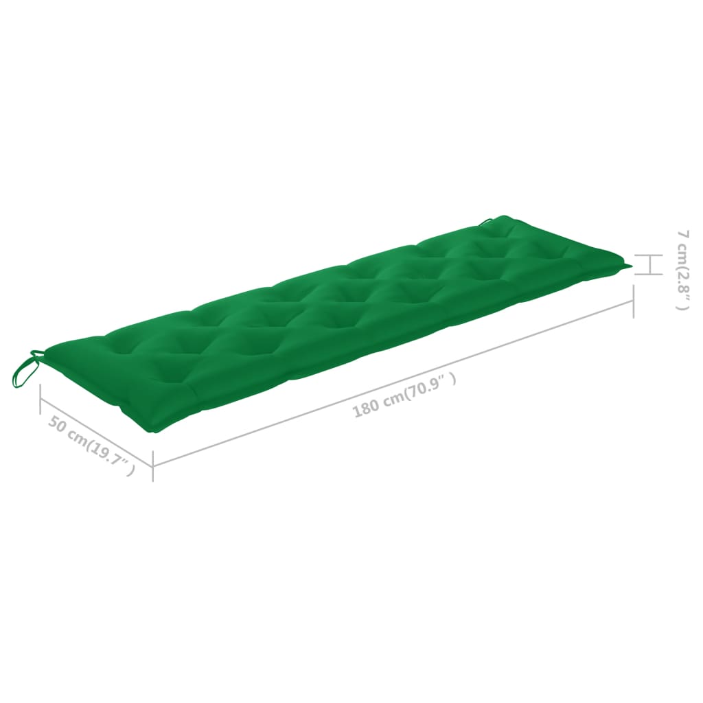 vidaXL Tuinbankkussen 180x(50+50)x7 cm oxford stof groen