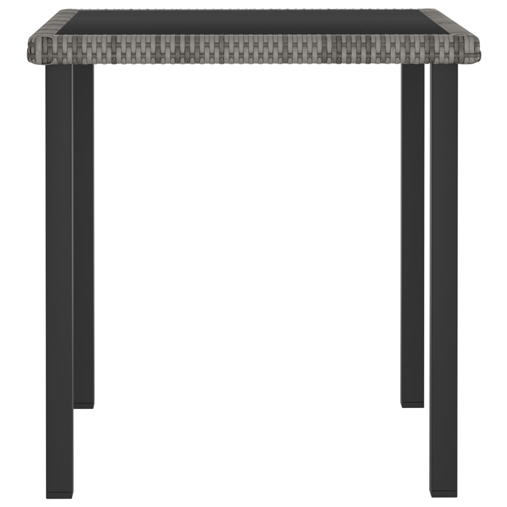 vidaXL Tuintafel 70x70x73 cm poly rattan grijs