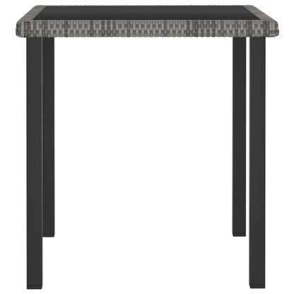 vidaXL Tuintafel 70x70x73 cm poly rattan grijs