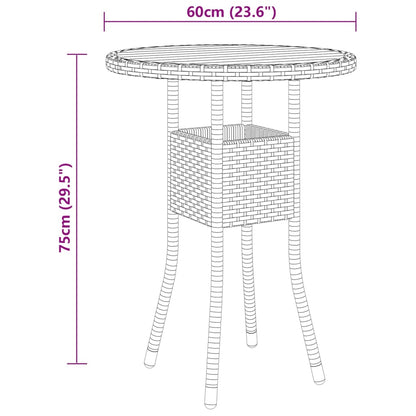 vidaXL 3-delige Tuinset poly rattan zwart