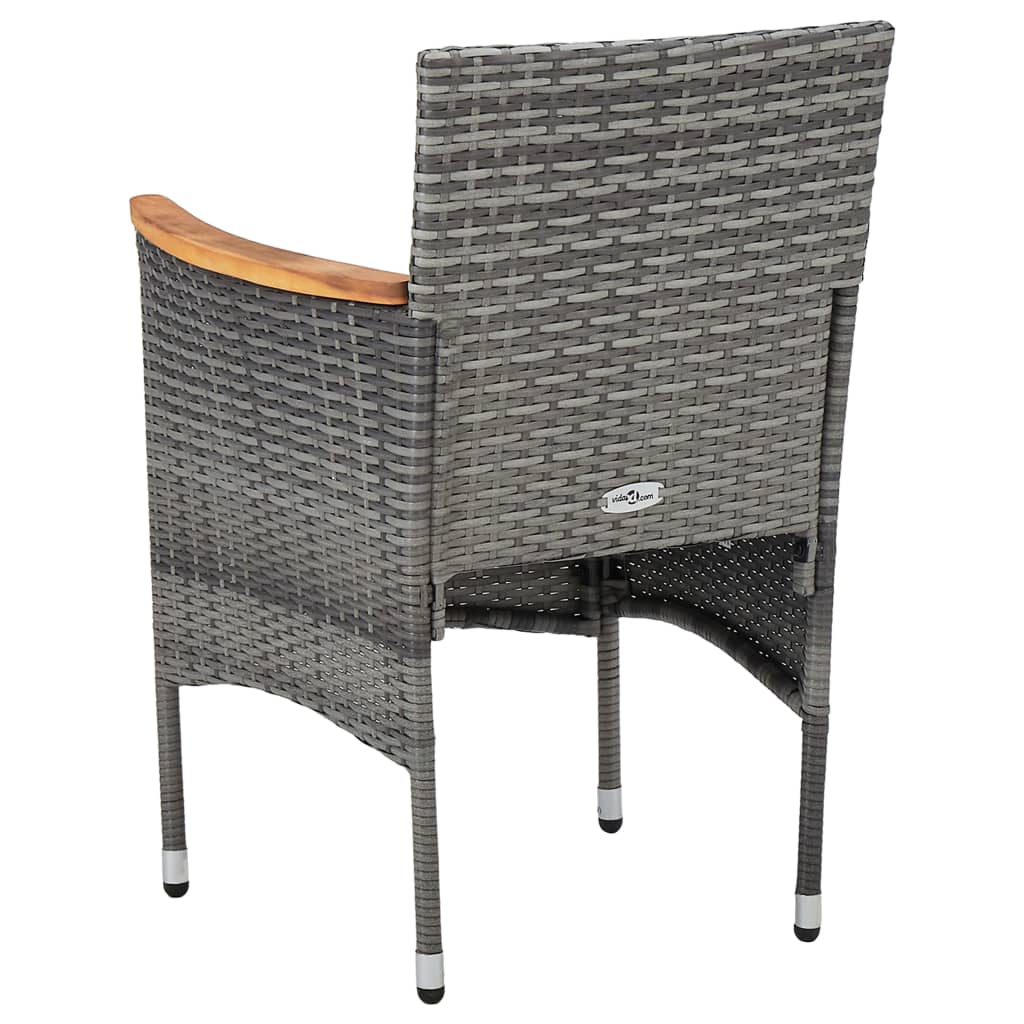 vidaXL 11-delige Tuinset poly rattan grijs