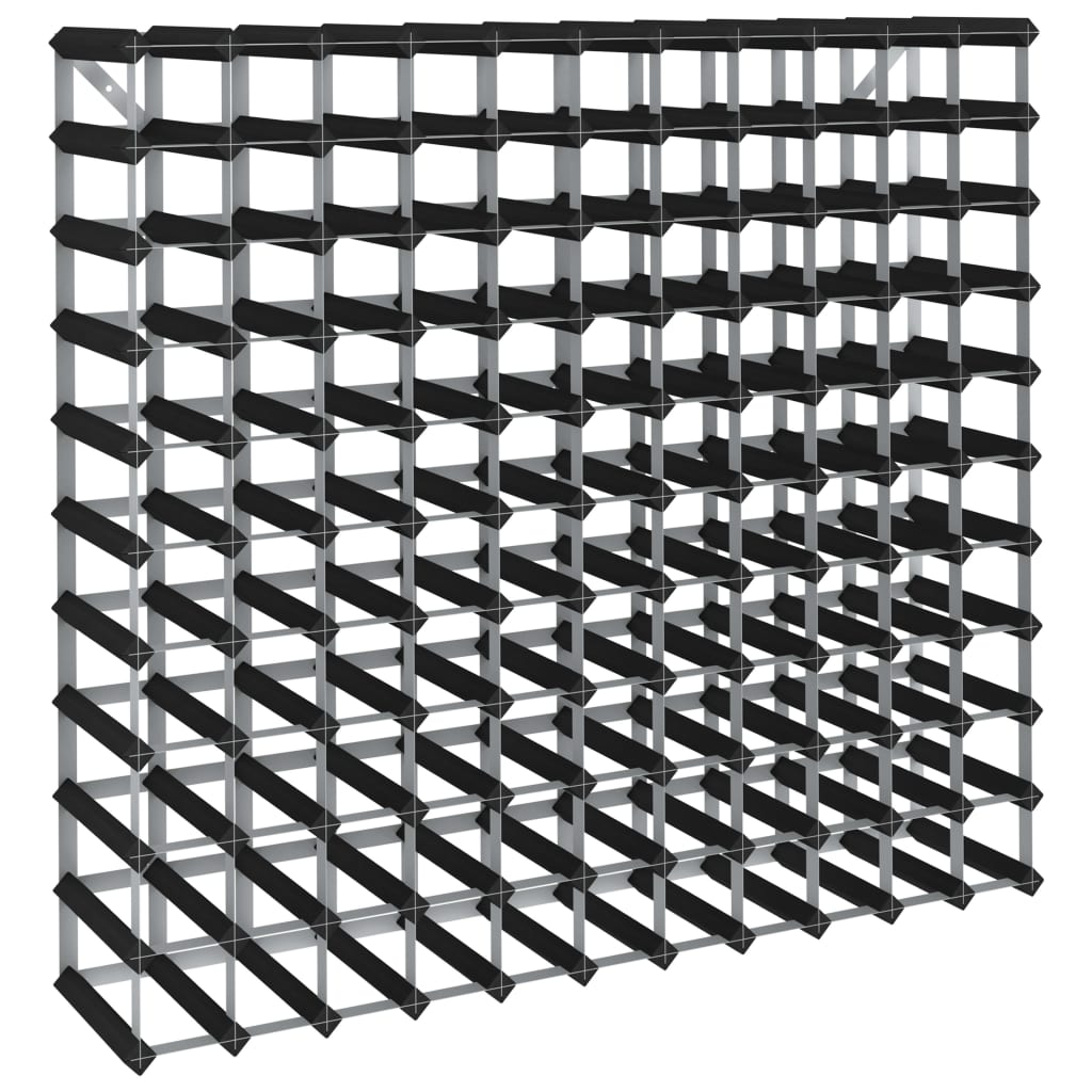 vidaXL Wijnrek voor 120 flessen massief grenenhout zwart