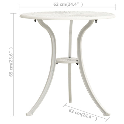 vidaXL Tuintafel 62x62x65 cm gietaluminium wit