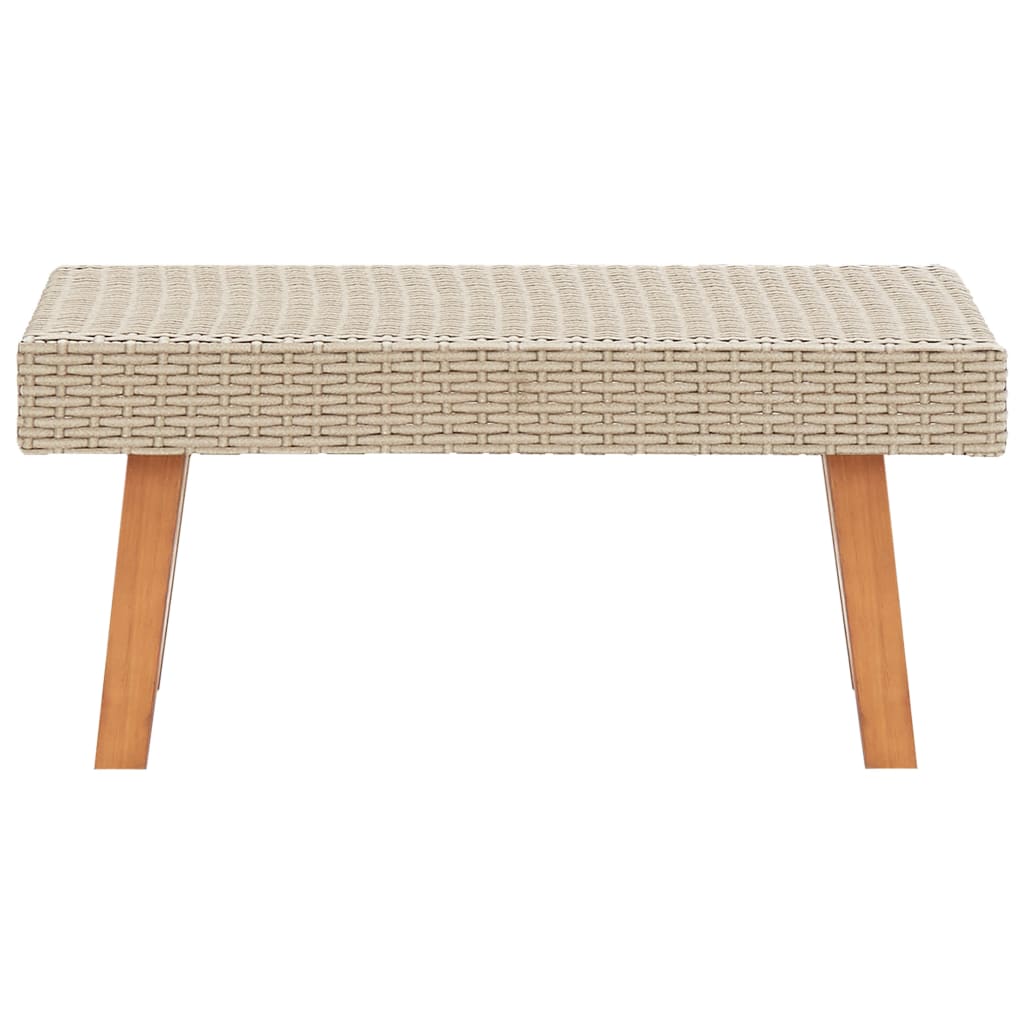 vidaXL 4-delige Loungeset met kussens poly rattan beige