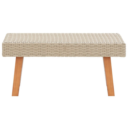 vidaXL 4-delige Loungeset met kussens poly rattan beige