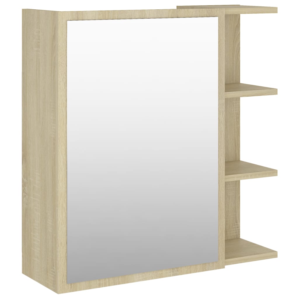 vidaXL Badkamerspiegelkast 62,5x20,5x64 cm bewerkt hout sonoma eiken