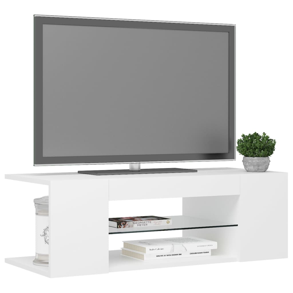 vidaXL Tv-meubel met LED-verlichting 90x39x30 cm wit