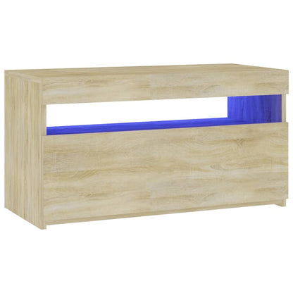 vidaXL Tv-meubel met LED-verlichting 75x35x40 cm sonoma eikenkleurig