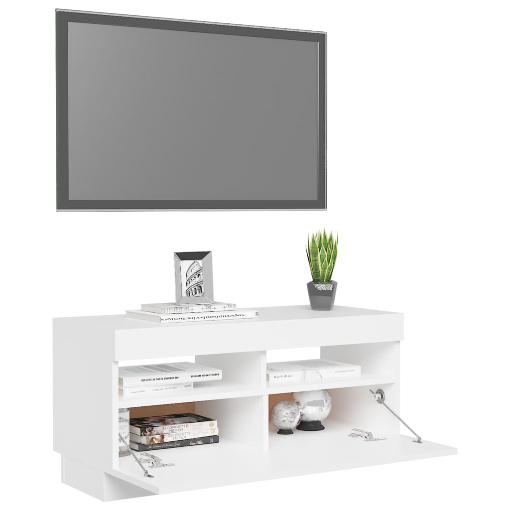 vidaXL Tv-meubel met LED-verlichting 80x35x40 cm wit