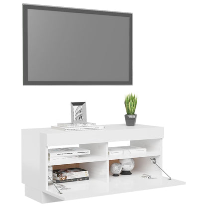 vidaXL Tv-meubel met LED-verlichting 80x35x40 cm hoogglans wit