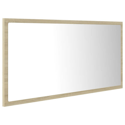 vidaXL Badkamerspiegel LED 90x8,5x37 cm acryl sonoma eikenkleurig