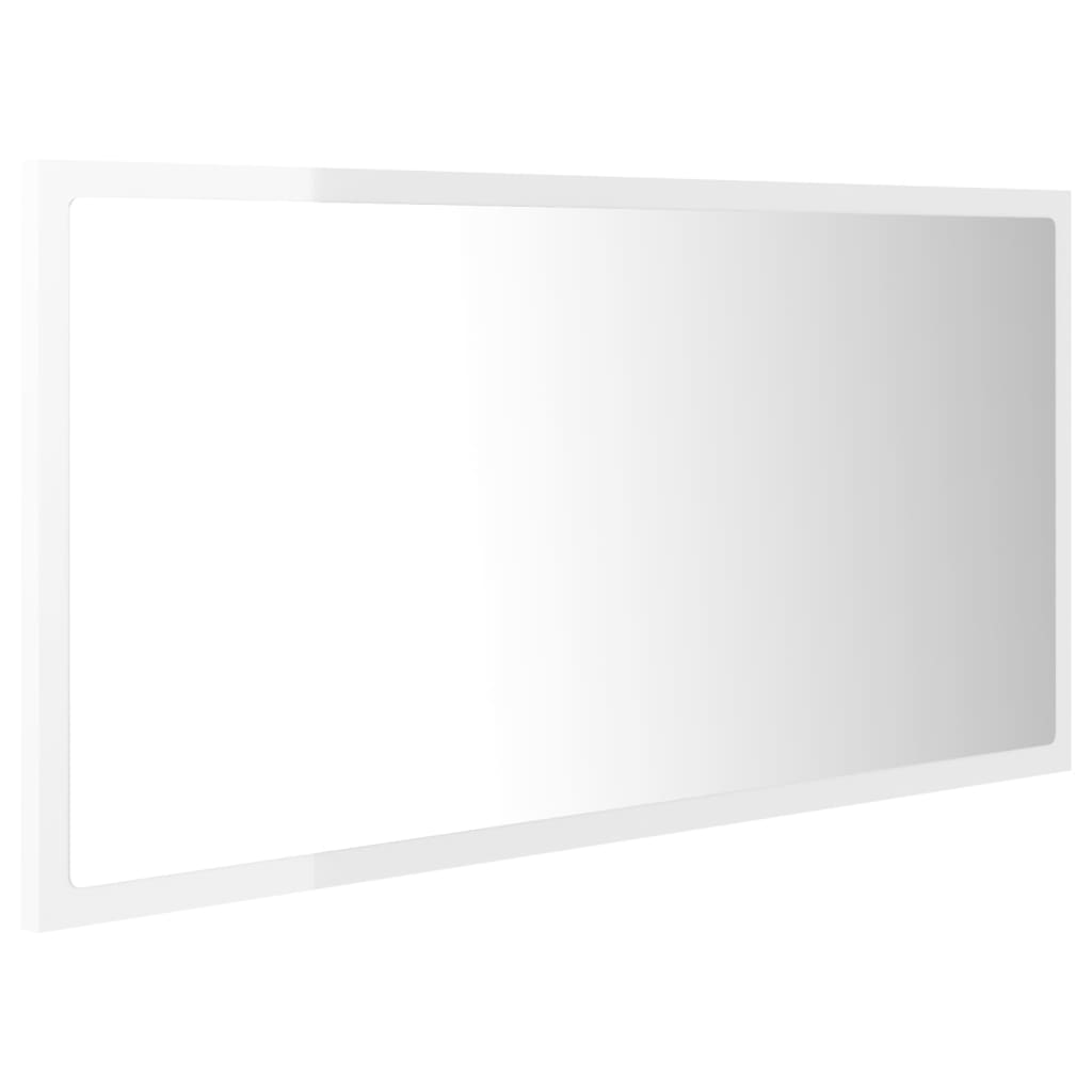 vidaXL Badkamerspiegel LED 90x8,5x37 cm acryl hoogglans wit