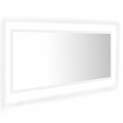 vidaXL Badkamerspiegel LED 100x8,5x37 cm acryl wit