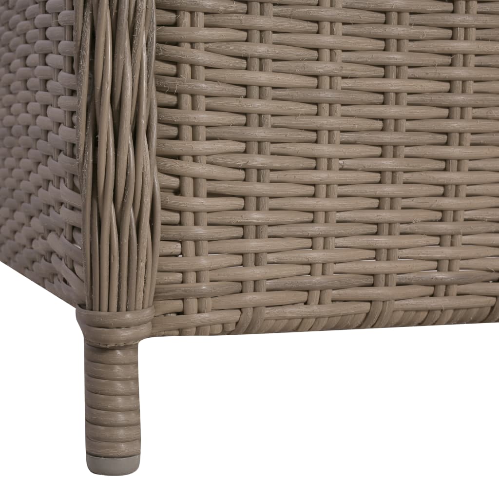 vidaXL 7-delige Tuinset poly rattan bruin